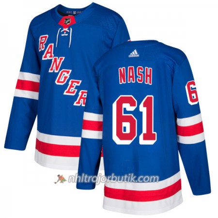 Män Ishockey New York Rangers Tröja Rick Nash 61 Adidas 2017-2018 Royal Authentic